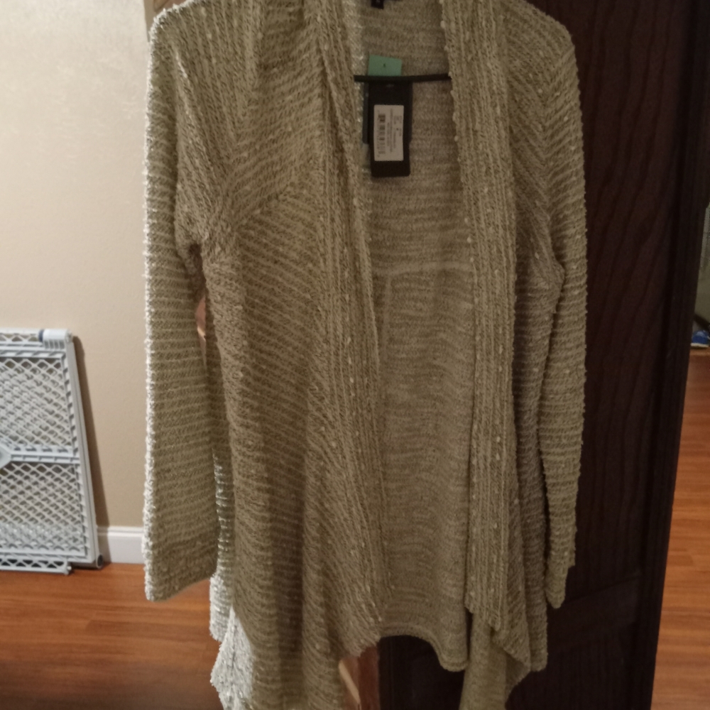 Ladies sweater size med open drape cardigan